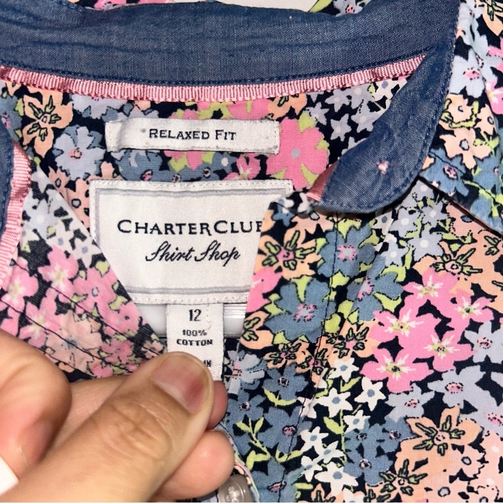 Charter Club Button Down shirt Sz 12 - Picture 2 of 4